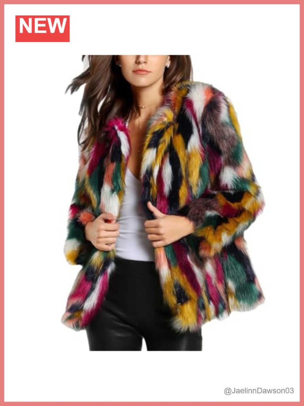 Faux Fur Open Front Cardigan Coat Long Sleeve Mid-Length Loose Fluffy Jacket